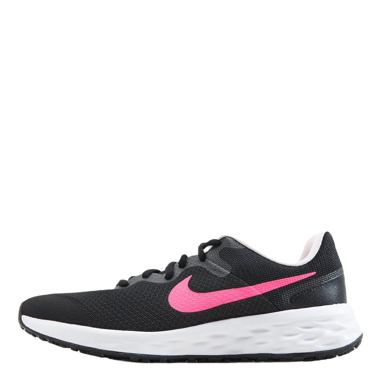 NIKE REVOLUTION 6 BIG KIDS' ROAD RUNNING SHOES BLACK/HYPER PINKPINK FOAM