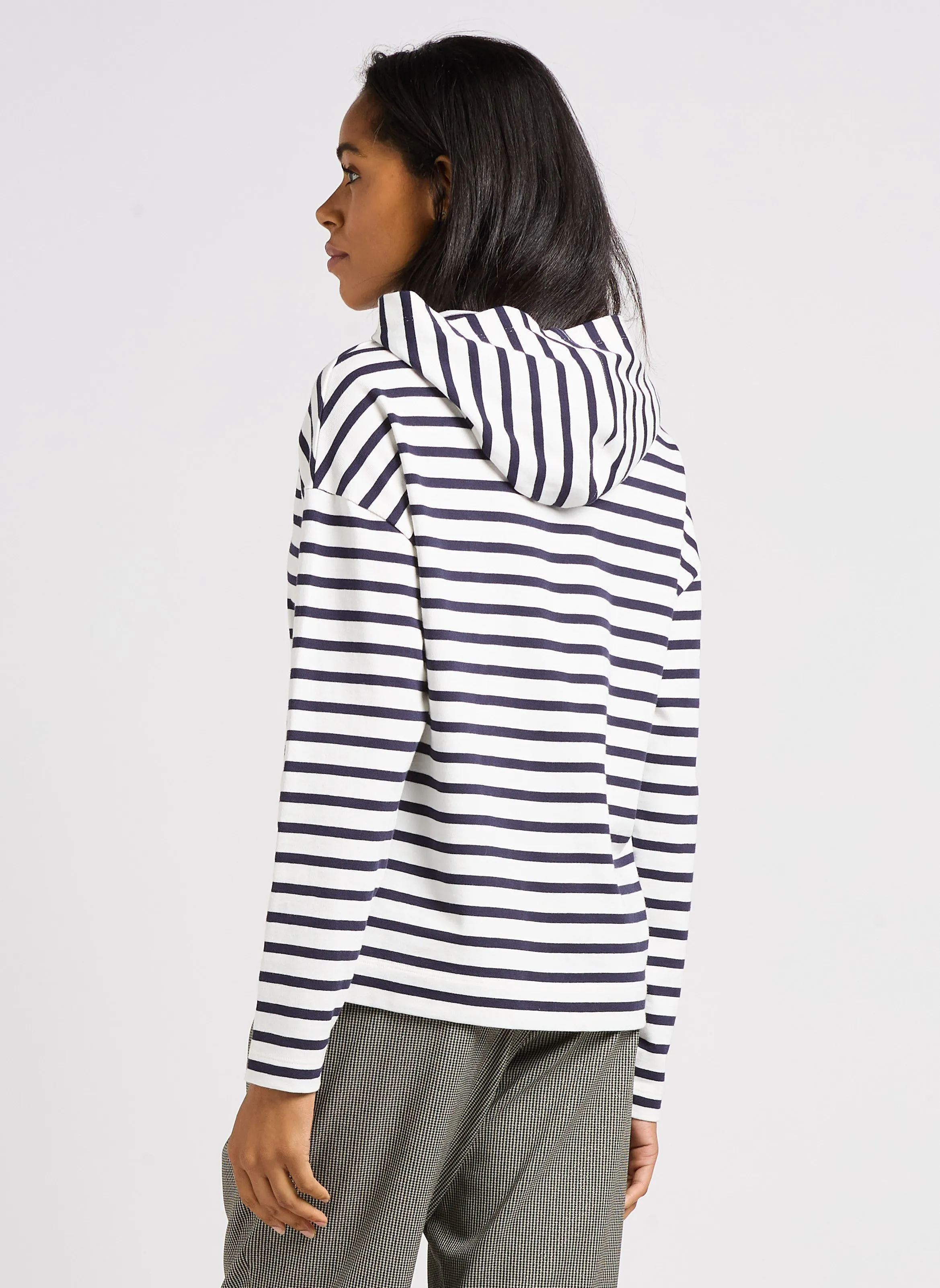 ONE STEP MELKI  SUDADERA CON CAPUCHA DE ALGODóN A RAYAS EN AZUL