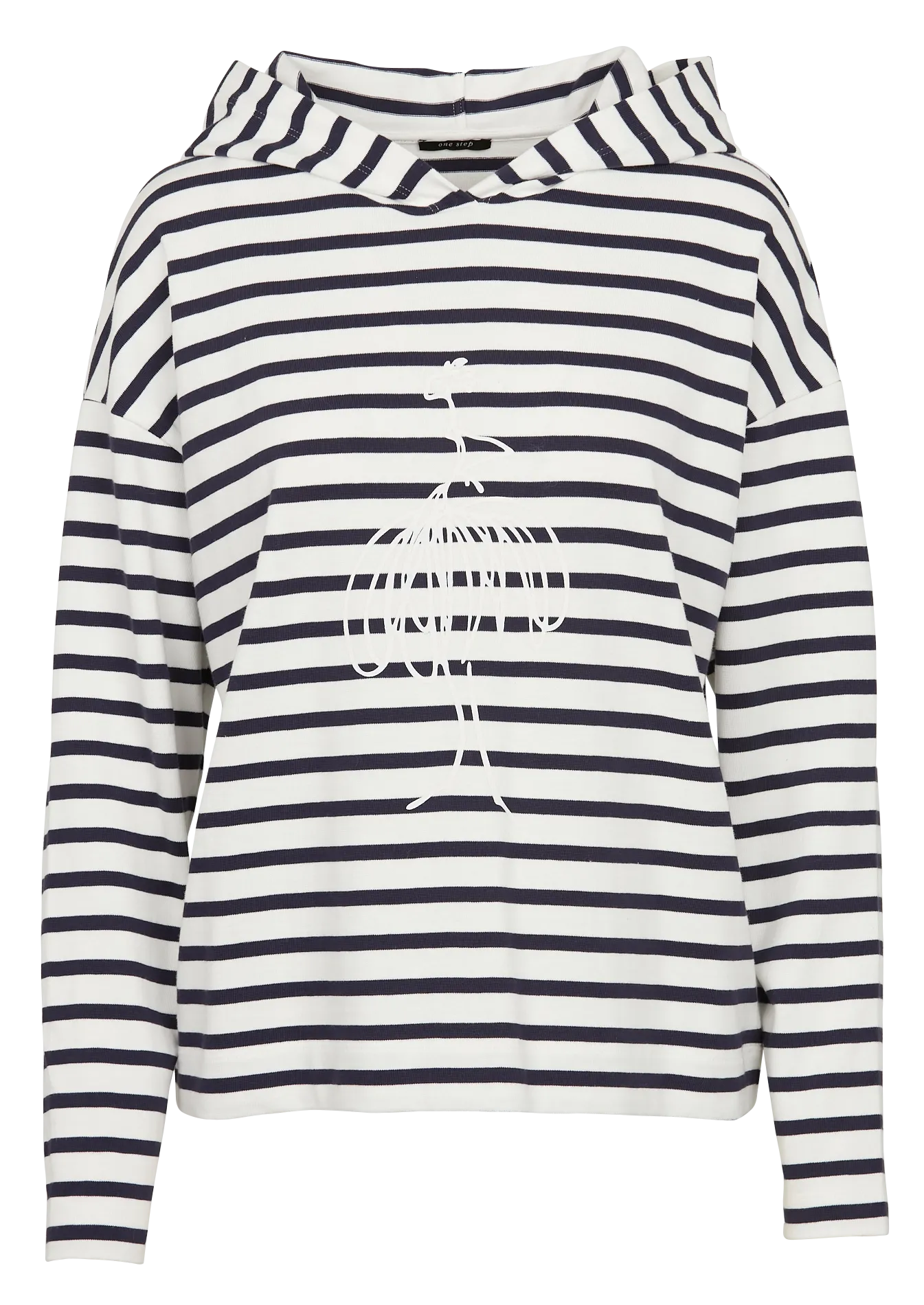 ONE STEP MELKI  SUDADERA CON CAPUCHA DE ALGODóN A RAYAS EN AZUL