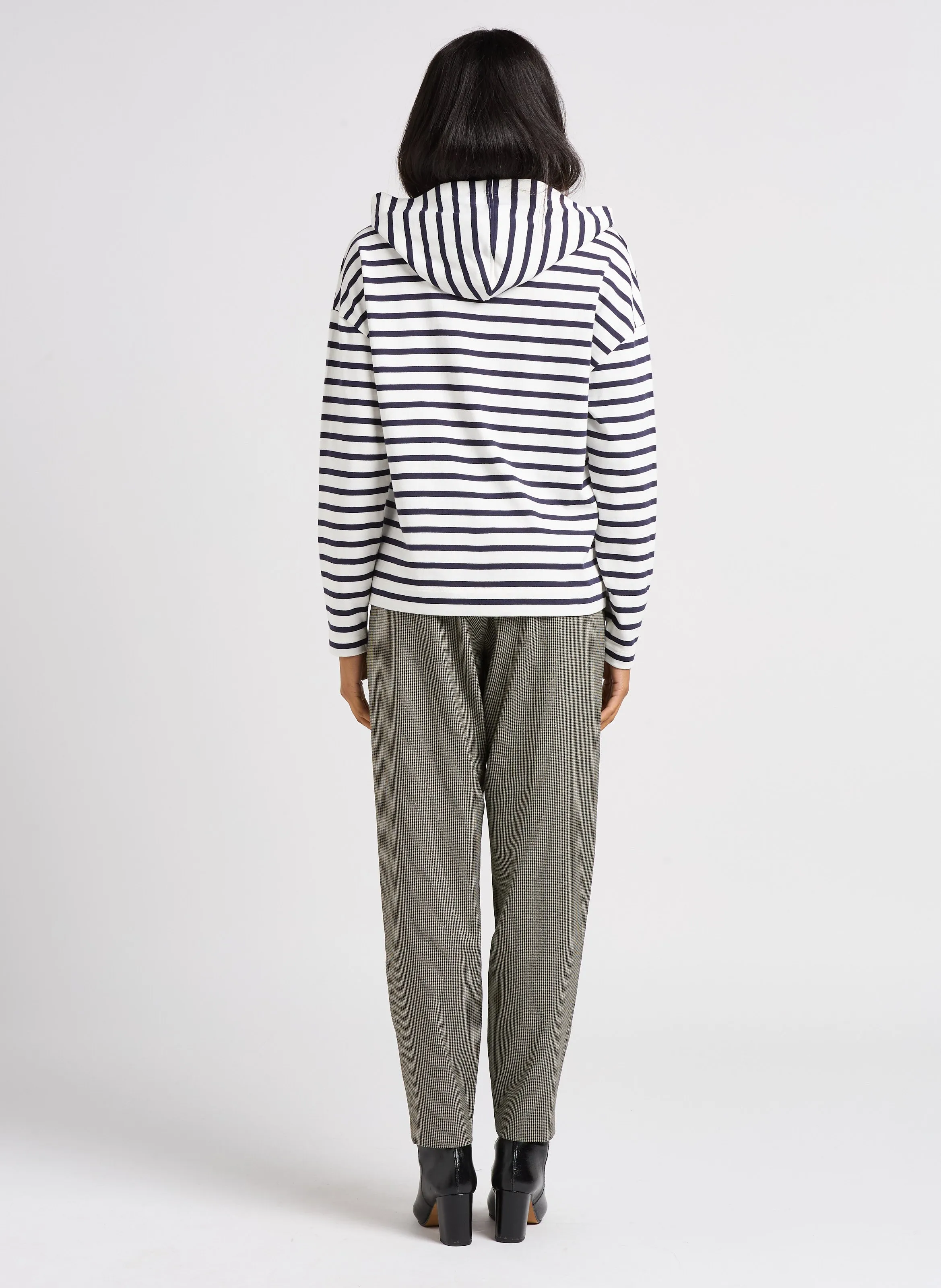 ONE STEP MELKI  SUDADERA CON CAPUCHA DE ALGODóN A RAYAS EN AZUL