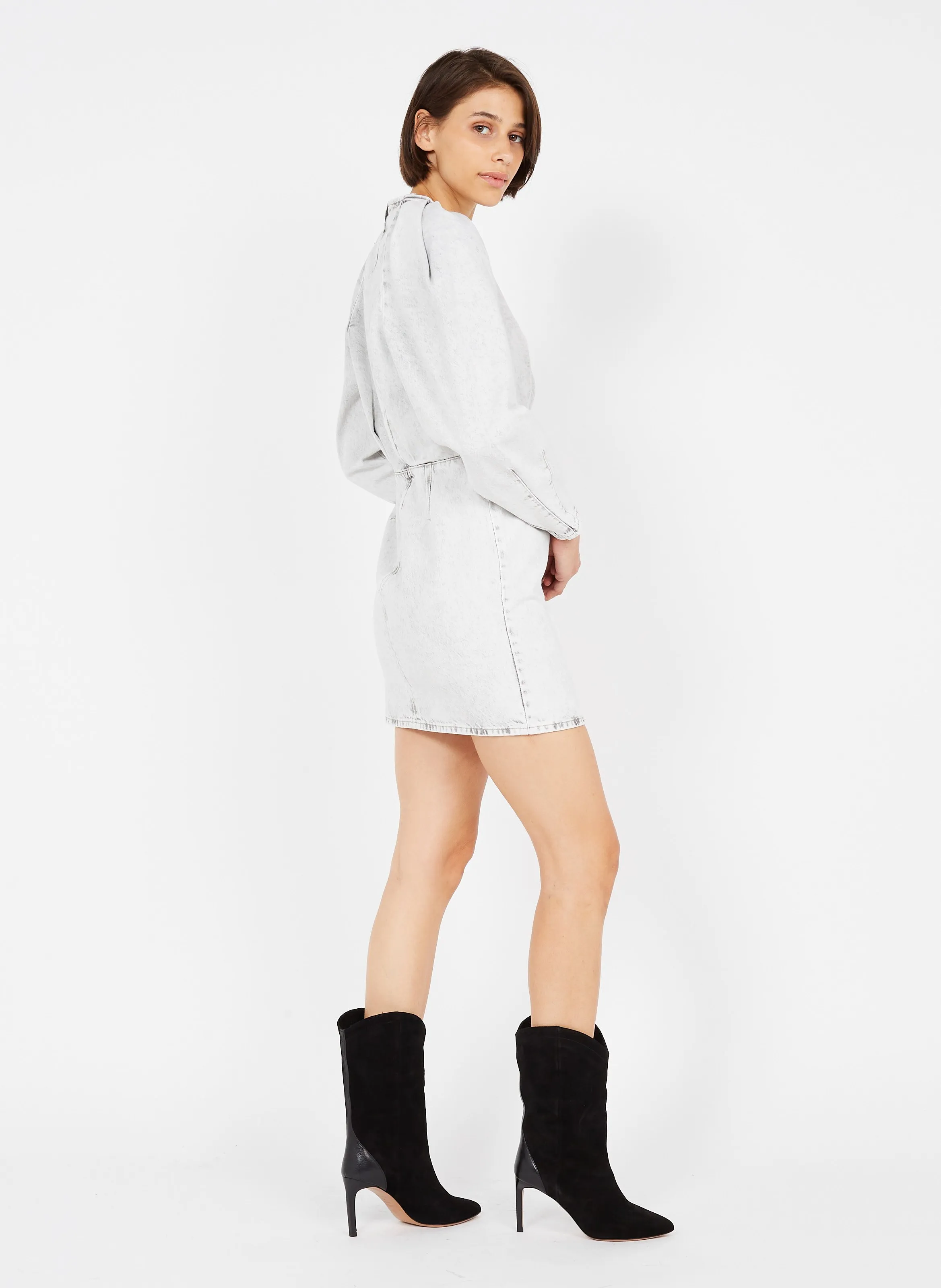 PALOA  VESTIDO VAQUERO CORTO EN GRIS