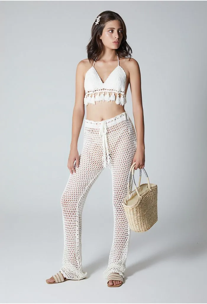 Pantalon tejido recto para mujer