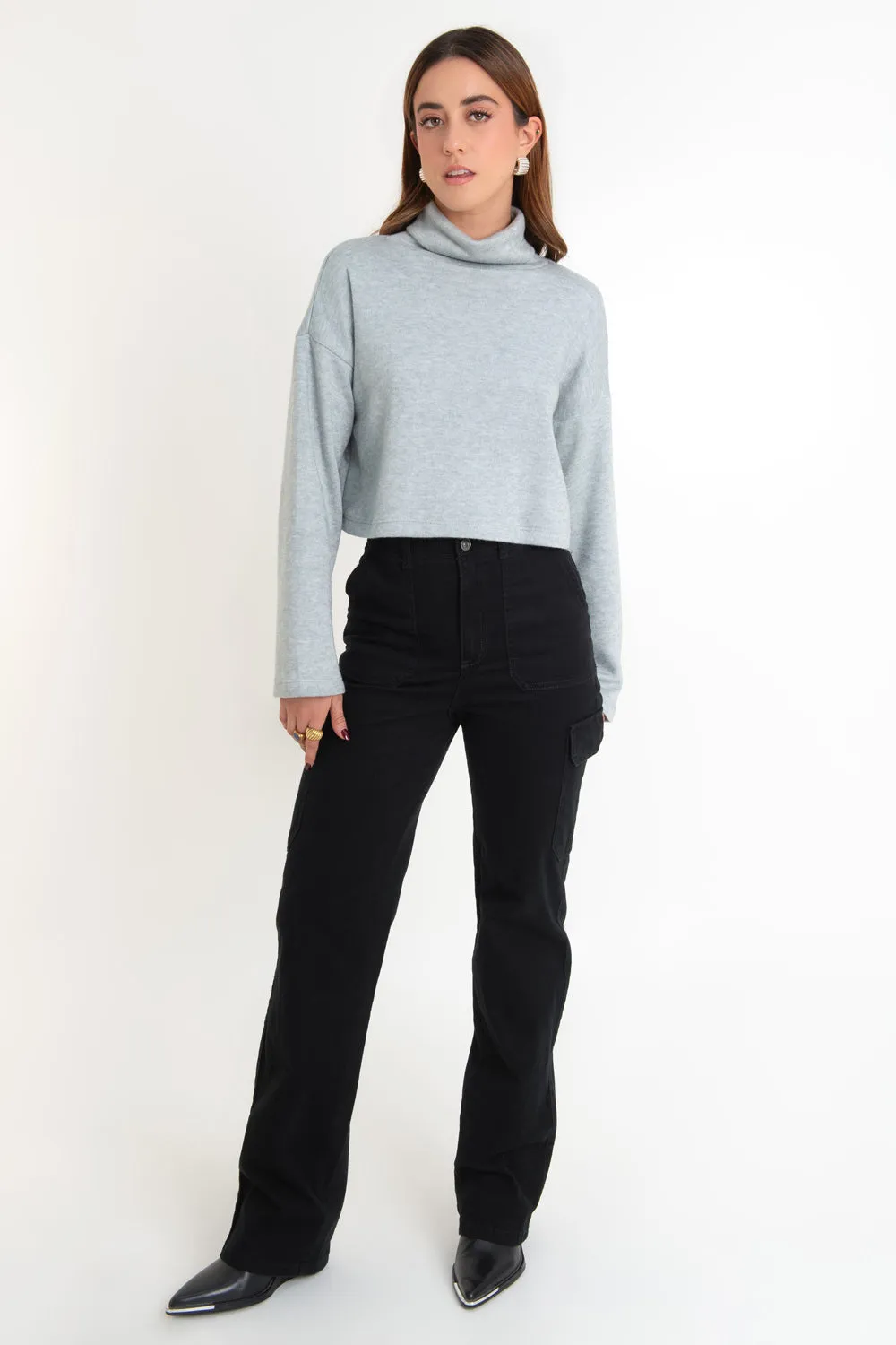 Pantalón de cintura alta cargo fit recto