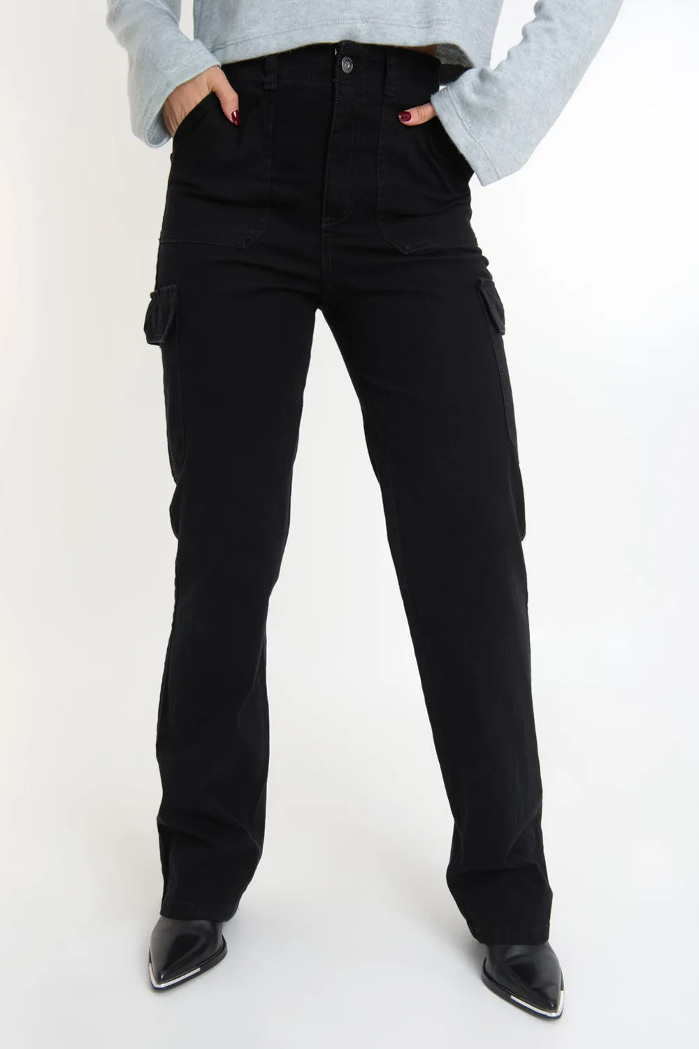 Pantalón de cintura alta cargo fit recto