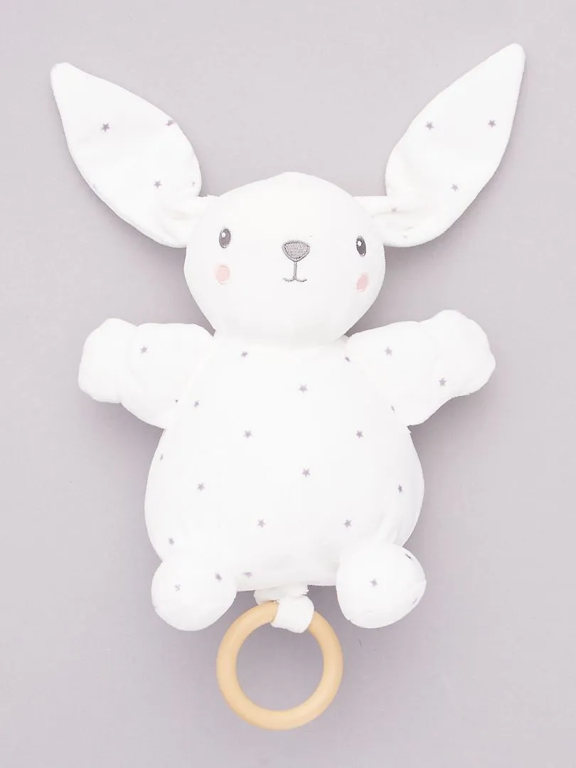 PELUCHE MUSICAL DE CONEJO  BLANCO