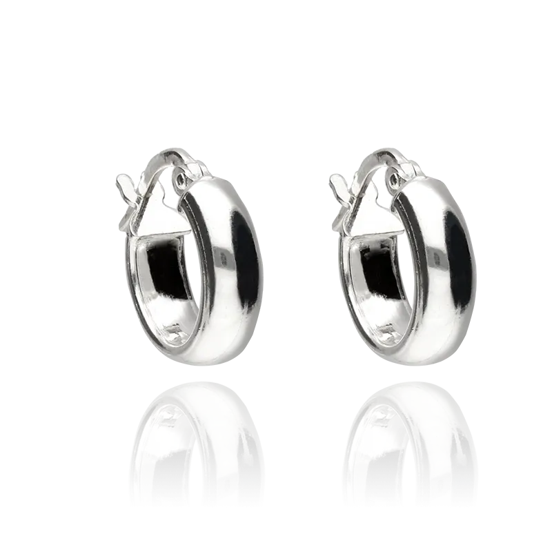 Pendientes Aro Plata de Ley 8 mm