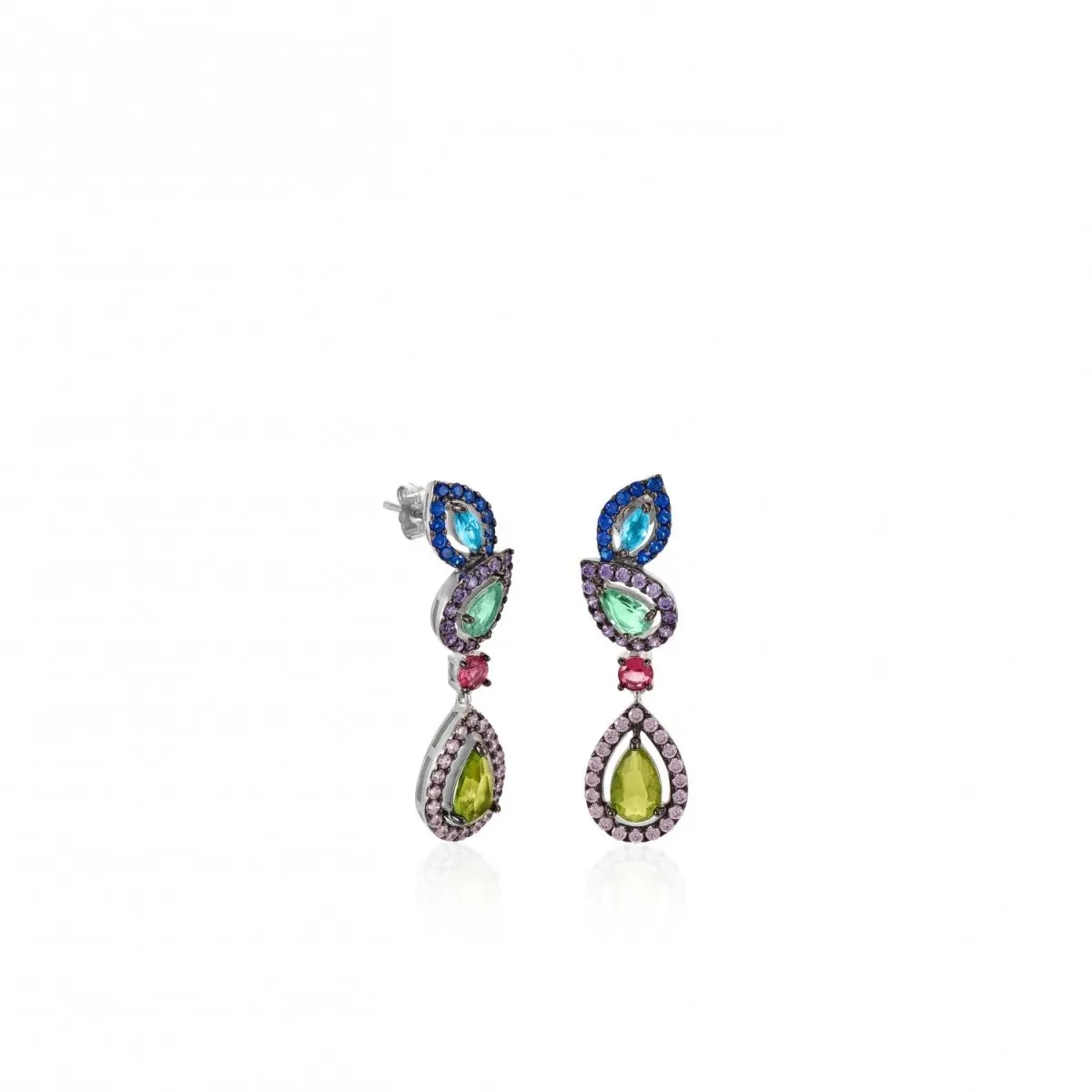 Pendientes de piedras de colores diseo desigual brillantes