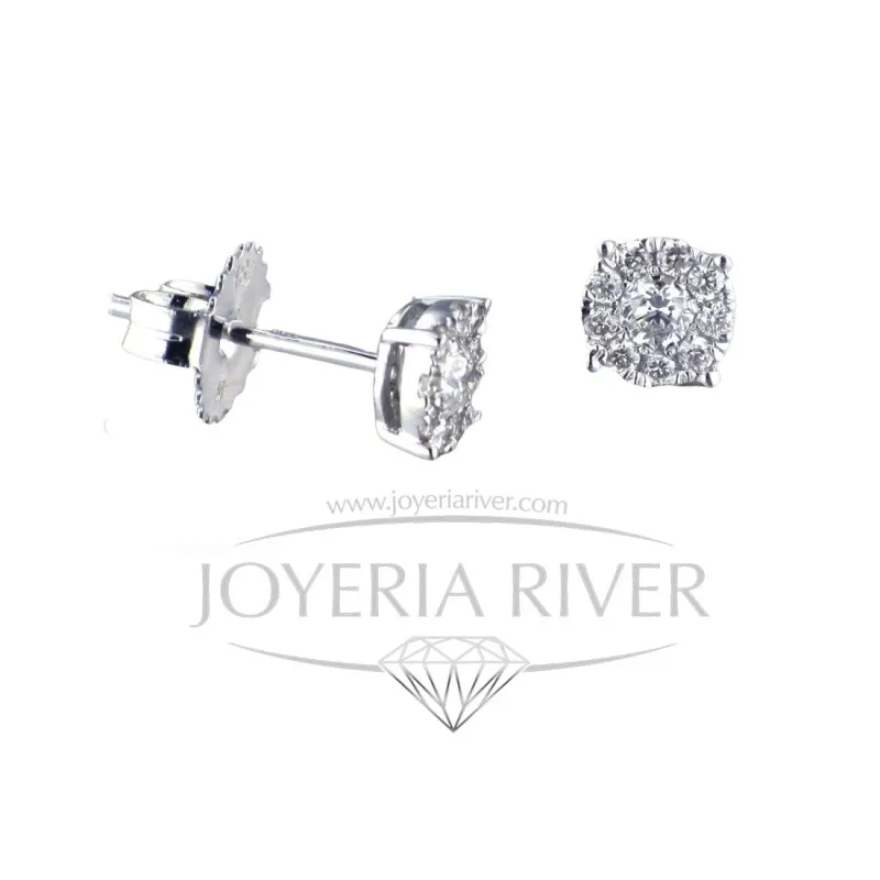 Pendientes Oro Blanco y Diamantes R416I122