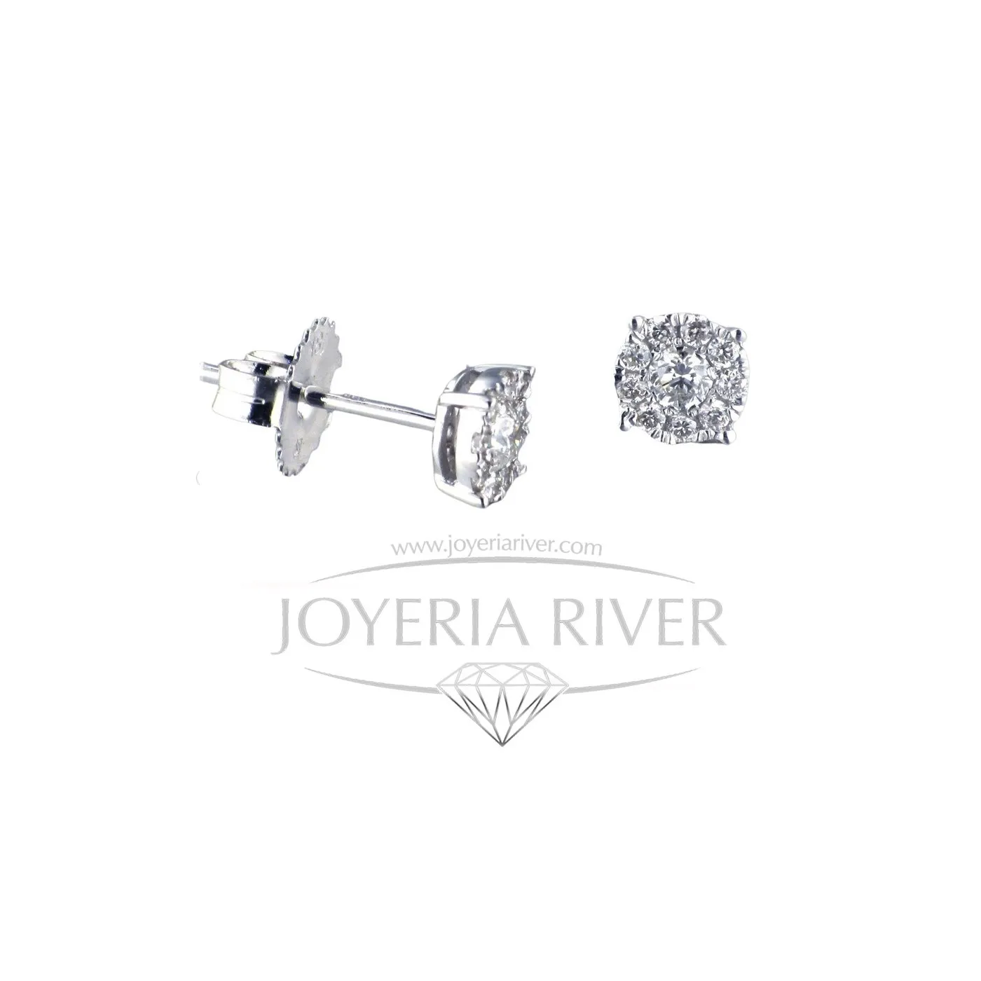 Pendientes Oro Blanco y Diamantes R416I122