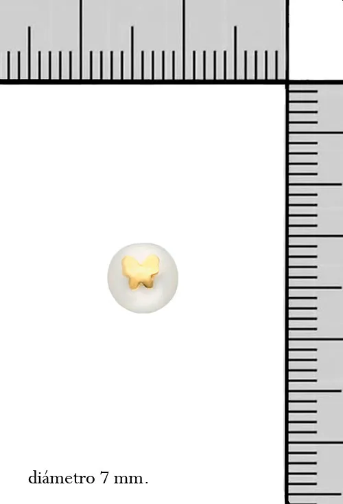 Pendientes perla cultivada y oro amarillo 18K mod mariposa 030_2088