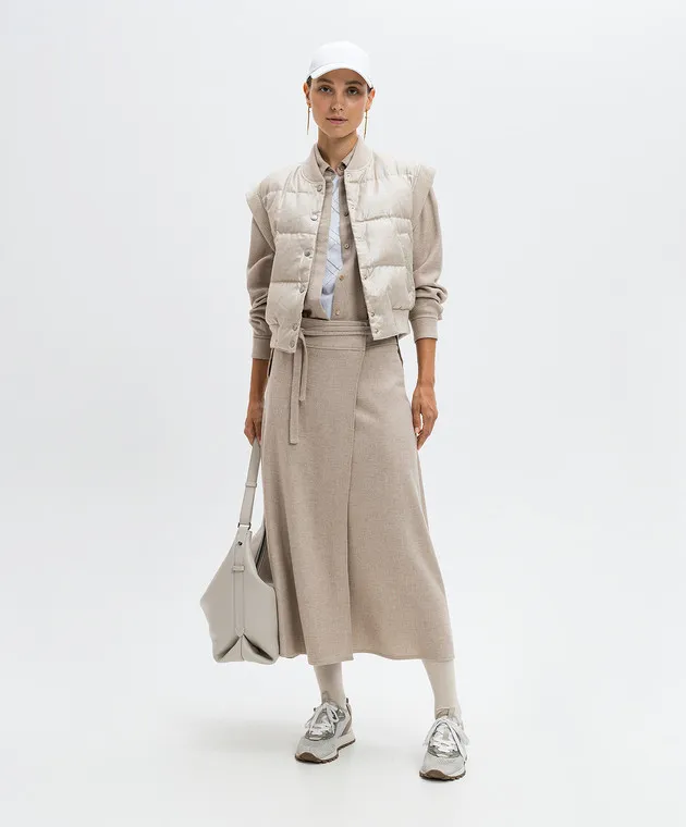 Peserico Beige skirt with wool on the smell