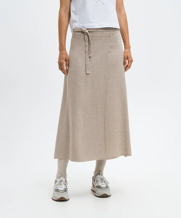 Peserico Beige skirt with wool on the smell