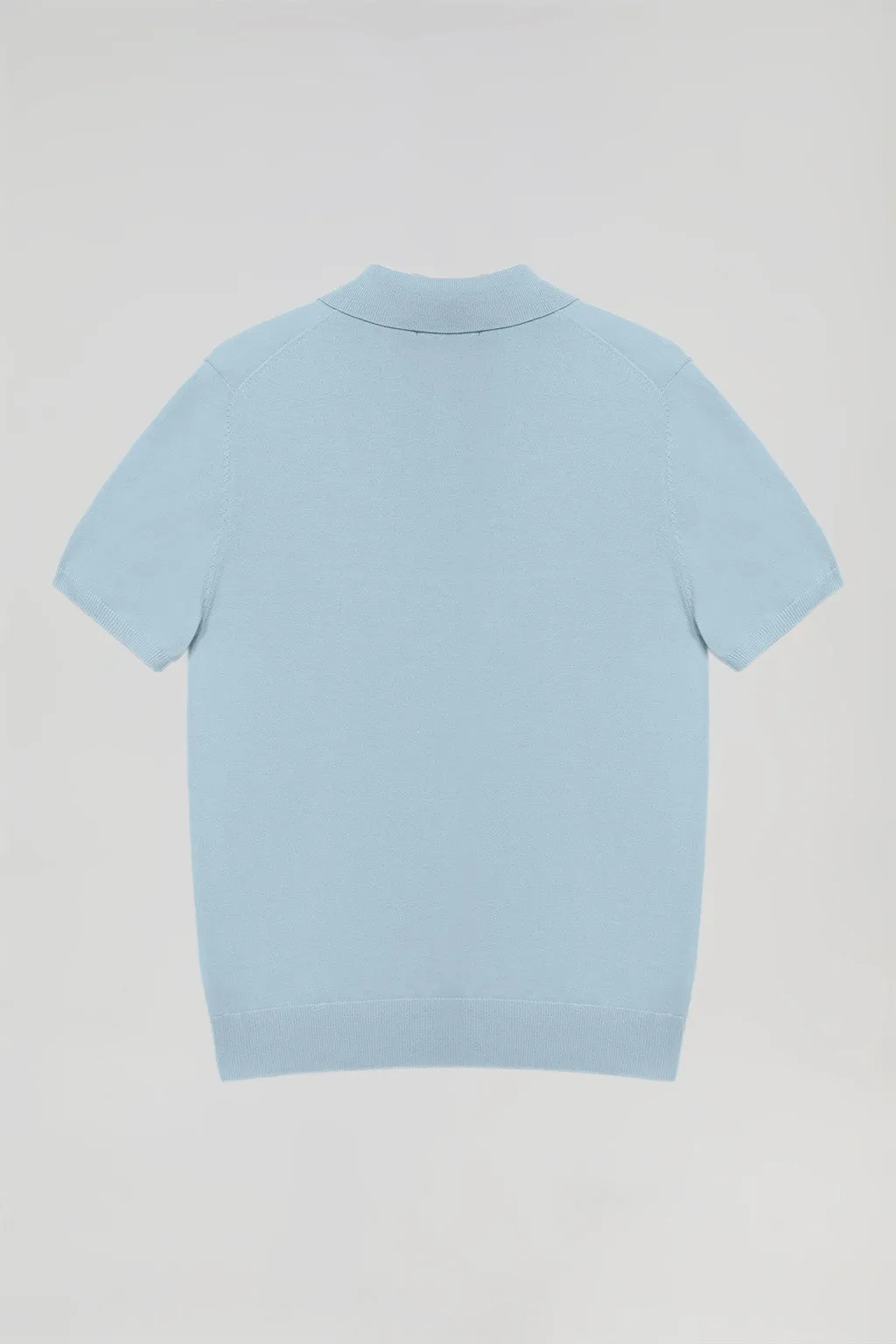 Polo de punto azul celeste con bordado Rigby Go