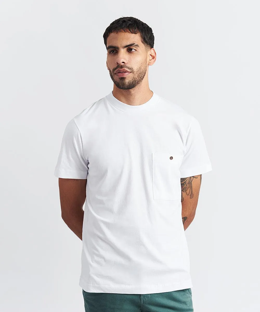 POLO MANGA CORTA JERSEY SOLIDO CON BOLSILLO BLANCO PV24