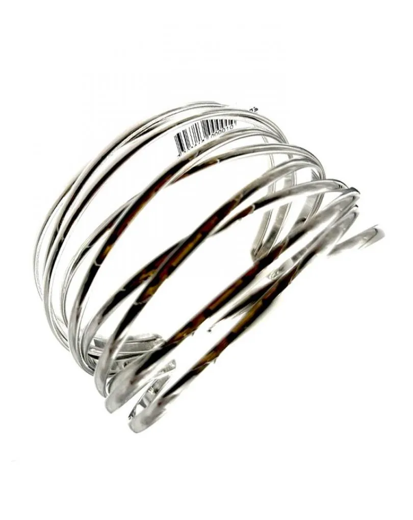 PULSERAS PLATEADAS DE MUJER DISEÑO AROS ENTRELAZADOS PARA BODAS