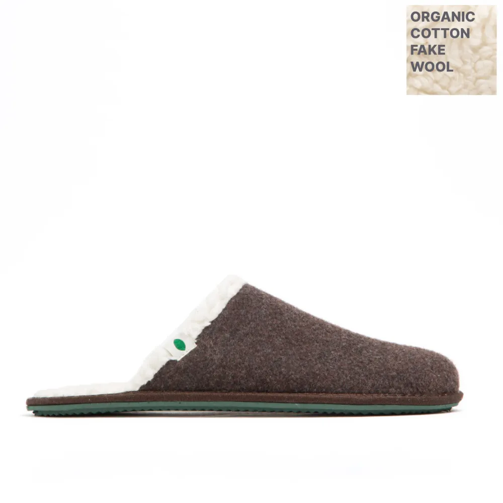 SHAW Zapatilla casa vegana marrón SAW003