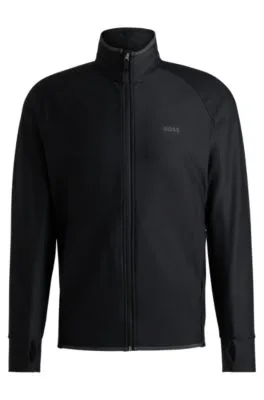 Sudadera con cremallera y logo reflectante decorativo