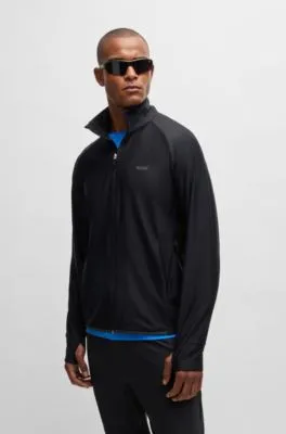Sudadera con cremallera y logo reflectante decorativo