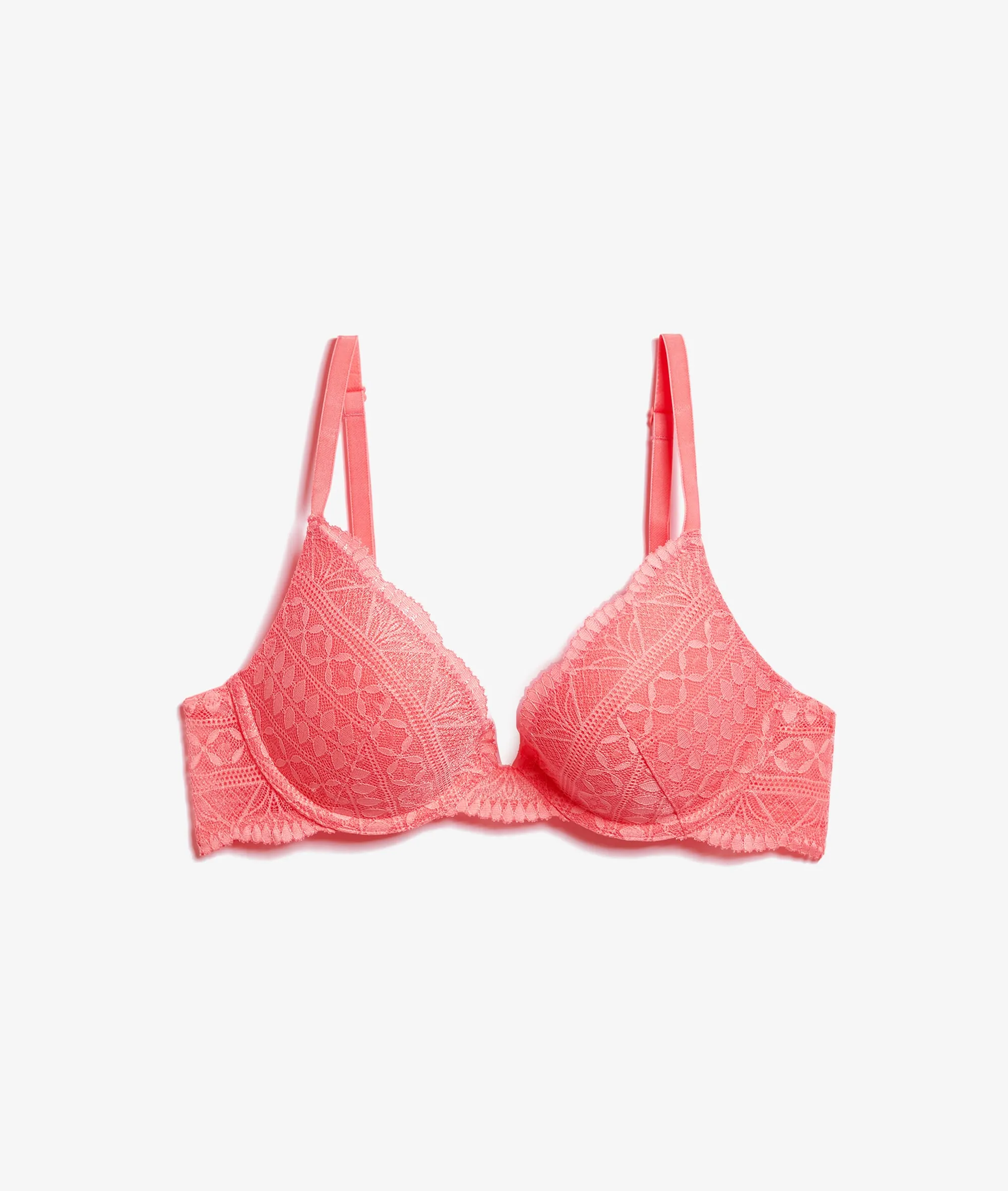 SUJETADOR Nº2: PUSH UP DE ENCAJE. COPA AC IDOLE ROSE BONBON  ETAM