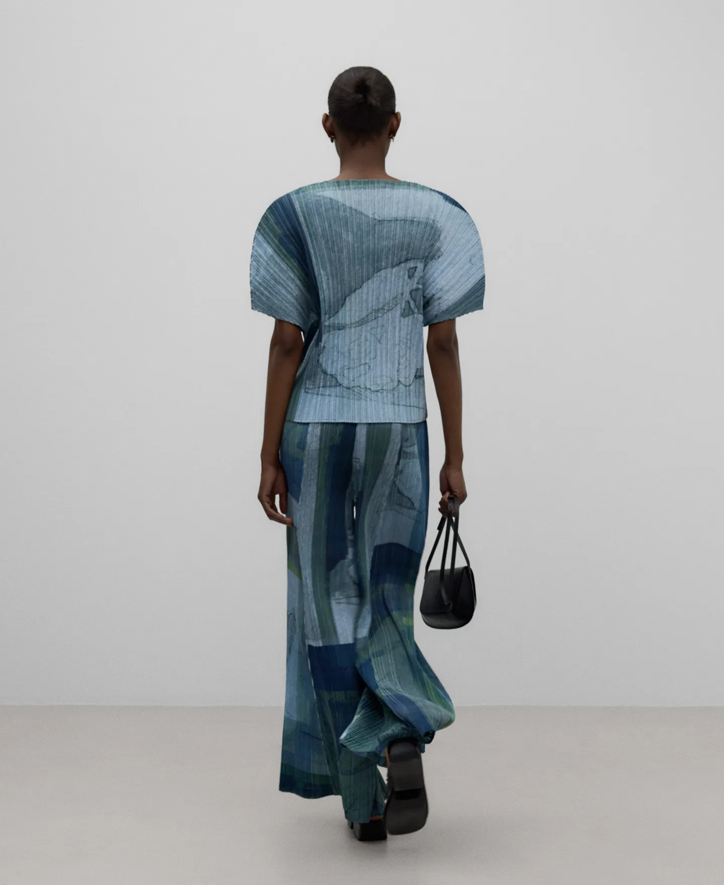 Top crinkle estampado mujer