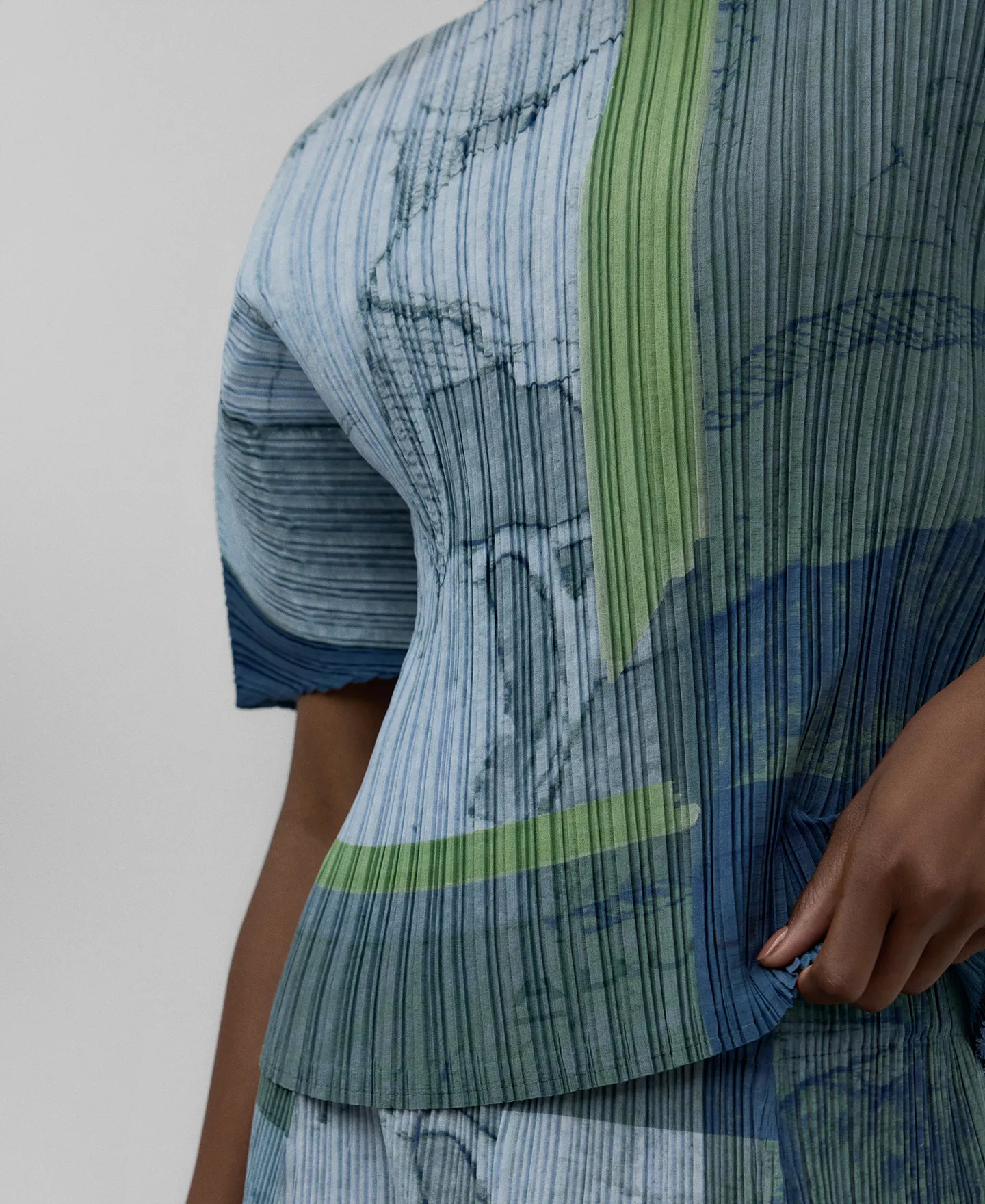 Top crinkle estampado mujer