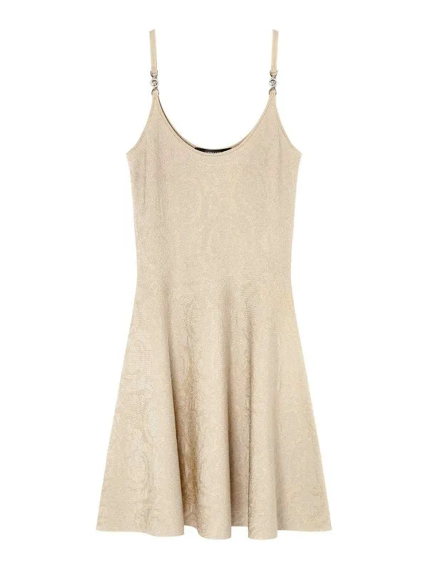 VERSACE VESTIDO MIDI  BEIS