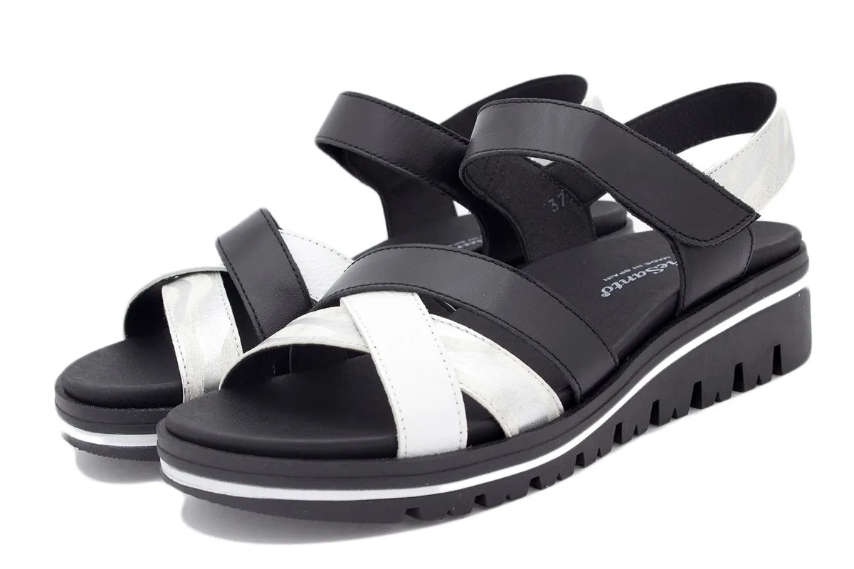 White Leather Removable Insole Sandal