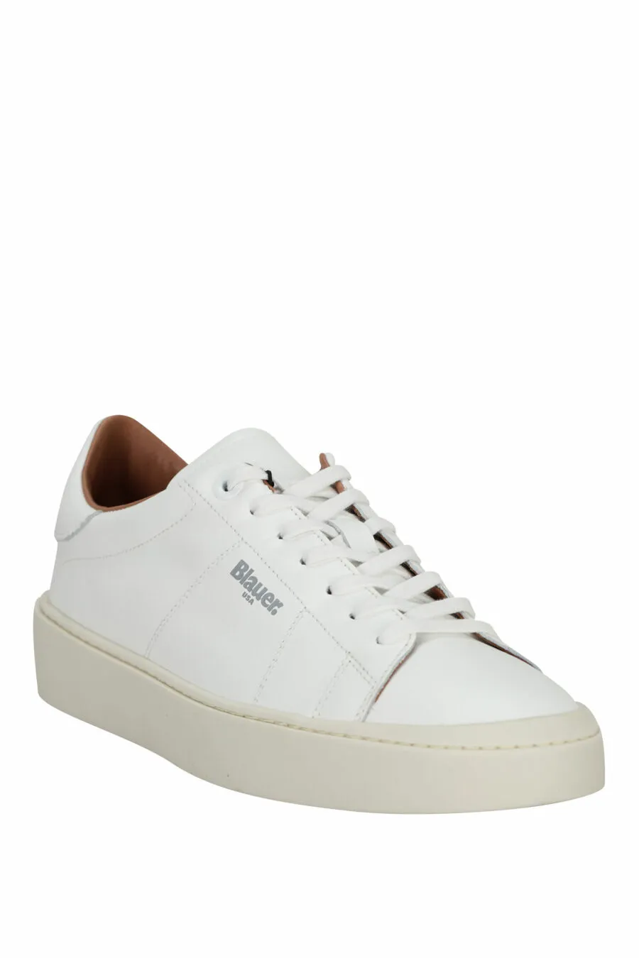 Zapatillas blancas de cuero con suela blanca 