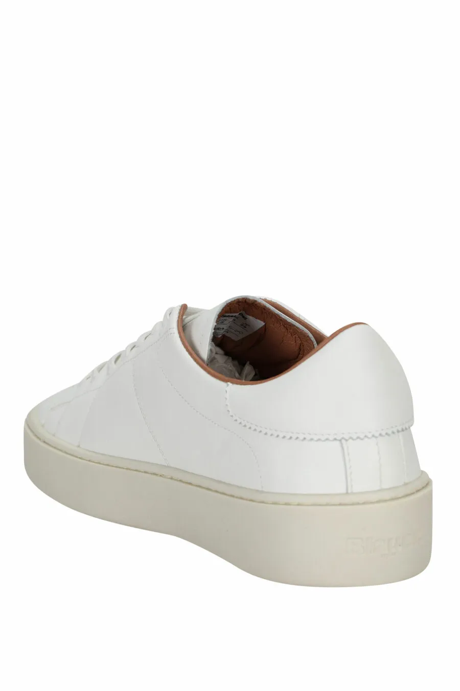 Zapatillas blancas de cuero con suela blanca 
