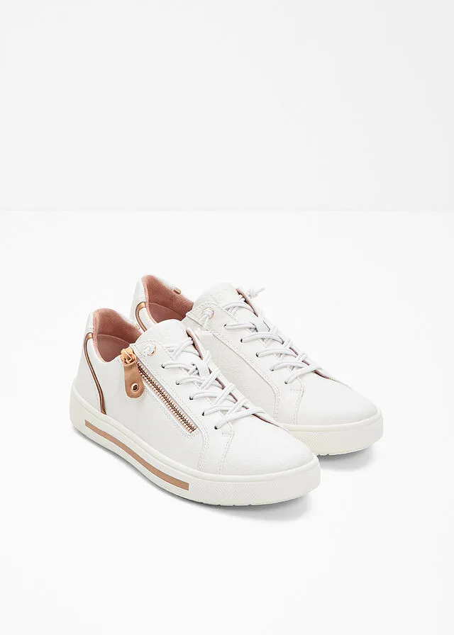 Zapatillas Jana con ancho cómodo Blanco/oro rosa