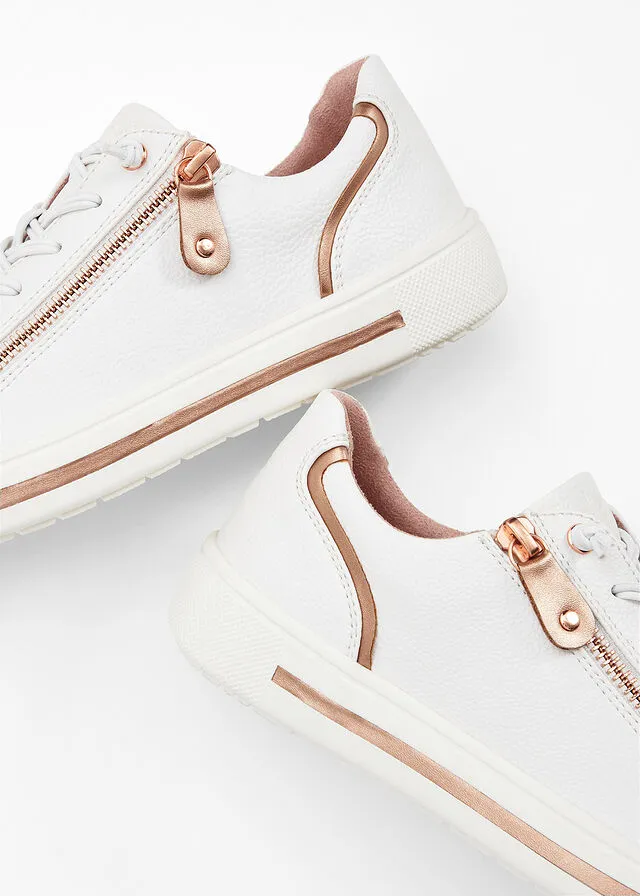 Zapatillas Jana con ancho cómodo Blanco/oro rosa