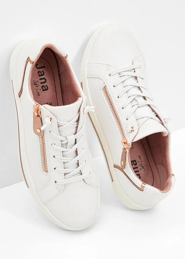 Zapatillas Jana con ancho cómodo Blanco/oro rosa