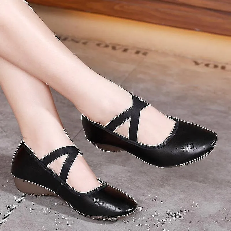 Zapatos de baile suaves para mujer de práctica cómodos de punta plana ligera redonda de Guanzai