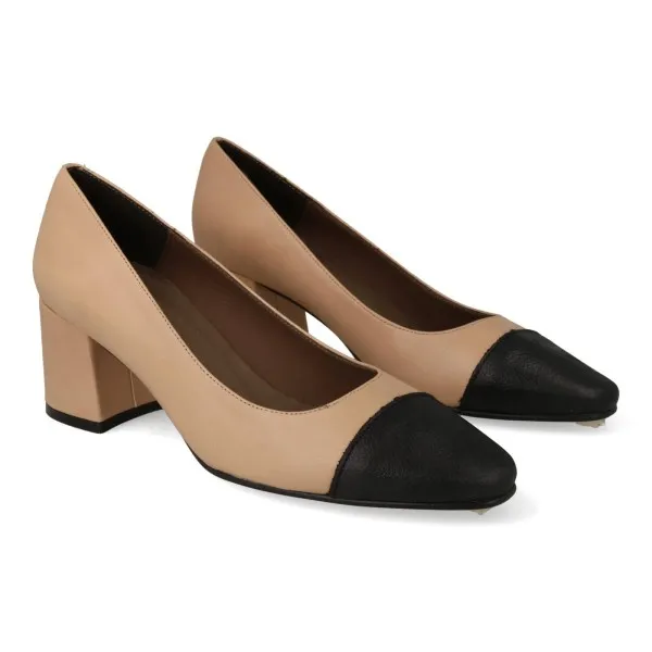 ZAPATOS FIESTA MUJER COMODOS PIEL MOD. PRAGA BEIGE
